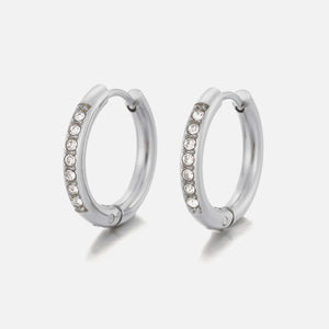 Hoops met steentjes wit/zilver