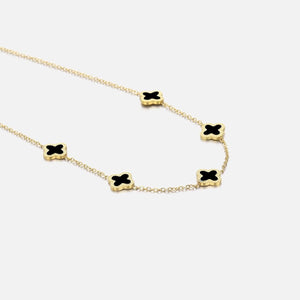 Ketting klaver gold/black