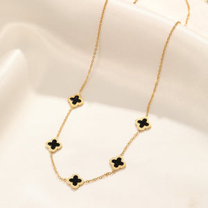 Ketting klaver gold/black