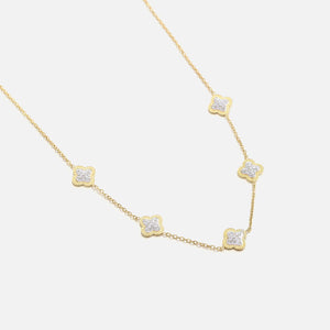 Ketting klaver steentjes goud