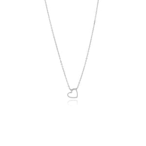 Ketting sliding hart zilver