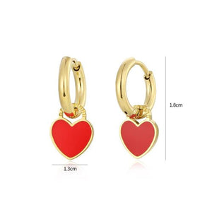 Oorbellen hartje rood goud