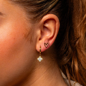 Oorbellen klaver steentjes goud