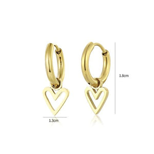 Oorbellen open hartje goud