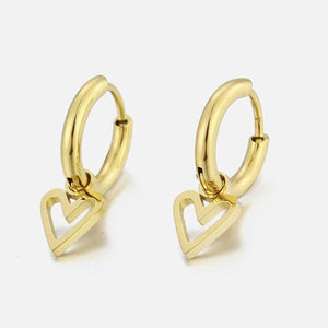 Oorbellen open hartje goud