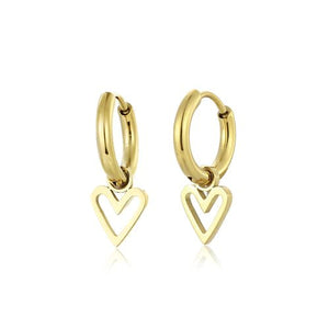 Oorbellen open hartje goud