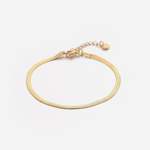 Platte armband 2mm goud