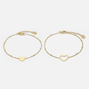 Set armbanden hart goud