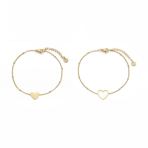 Set armbanden hart goud